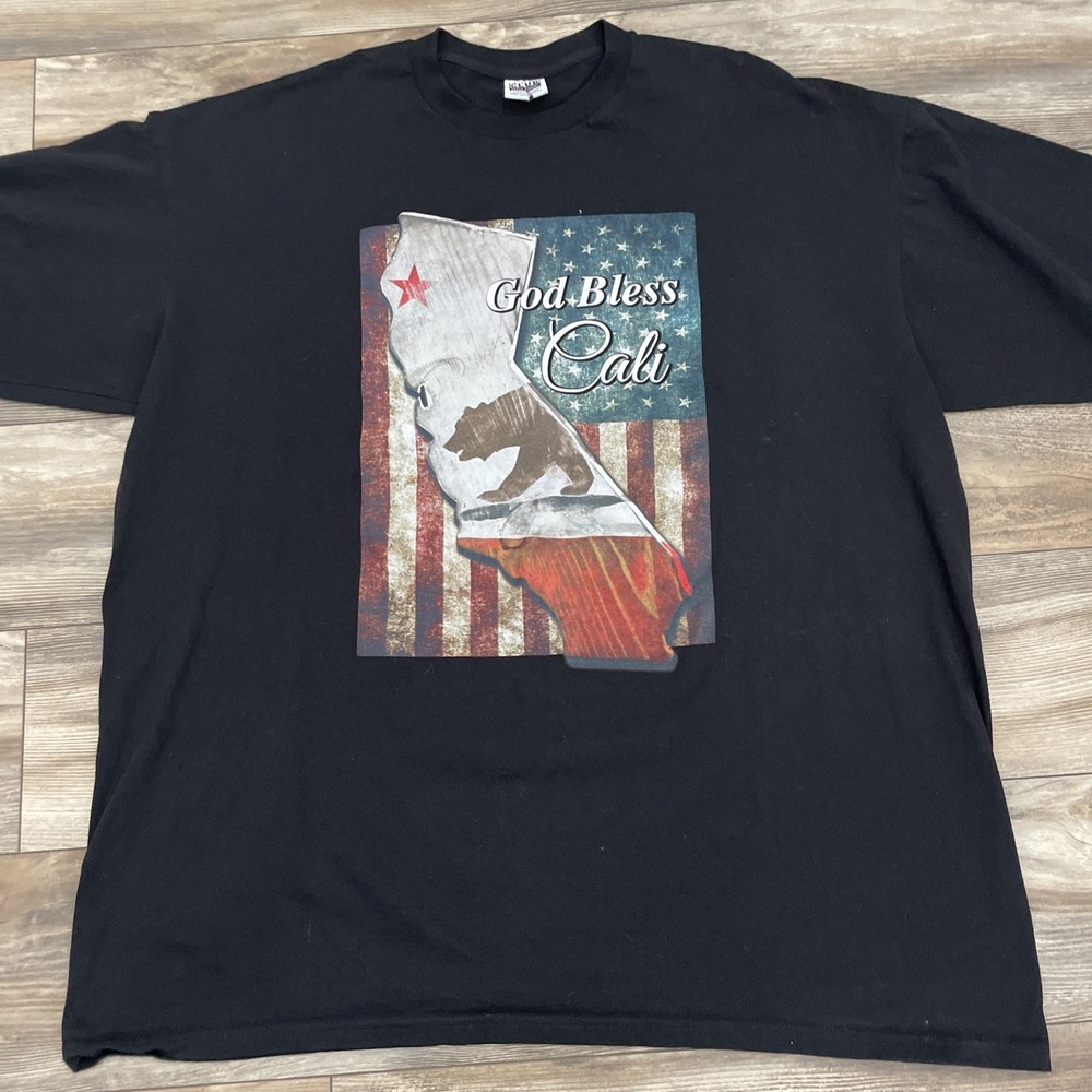 God Bless Cali Tee 5XL Pro Club Heavyweight Graphic Shirt - Picture 2 of 6